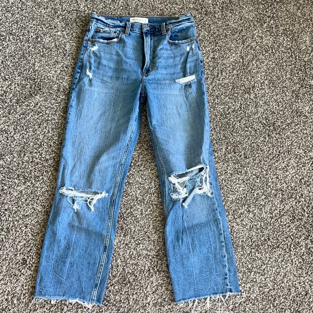 Abercrombie Ankle Straight Ultra High Rise Jean